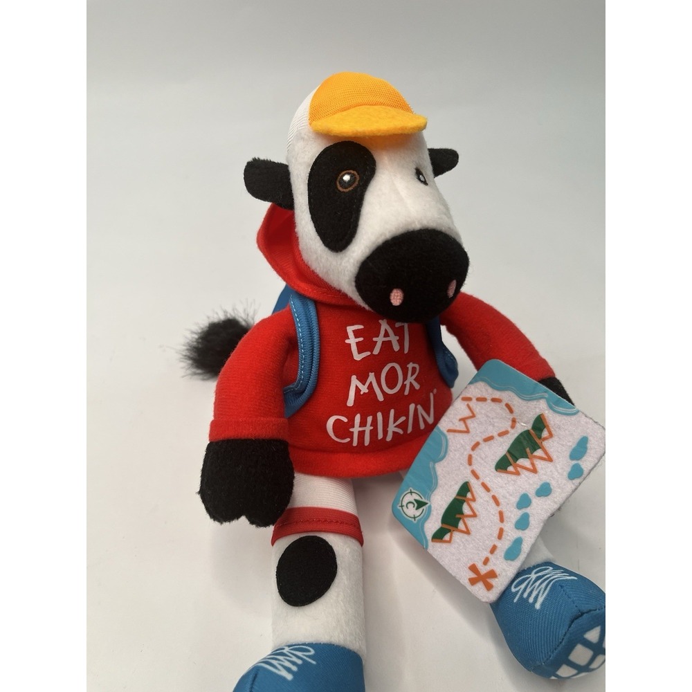 Chick-fil-A Cow Plush Summer 2023 Traveler Red Hoodie 9" Stuffed Advertising Toy